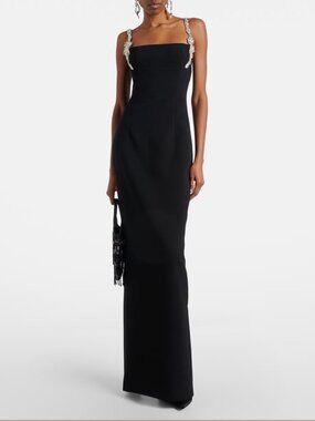 NWT Rachel Gilbert Franca Floral-Crystal Strap Corset Gown US 0